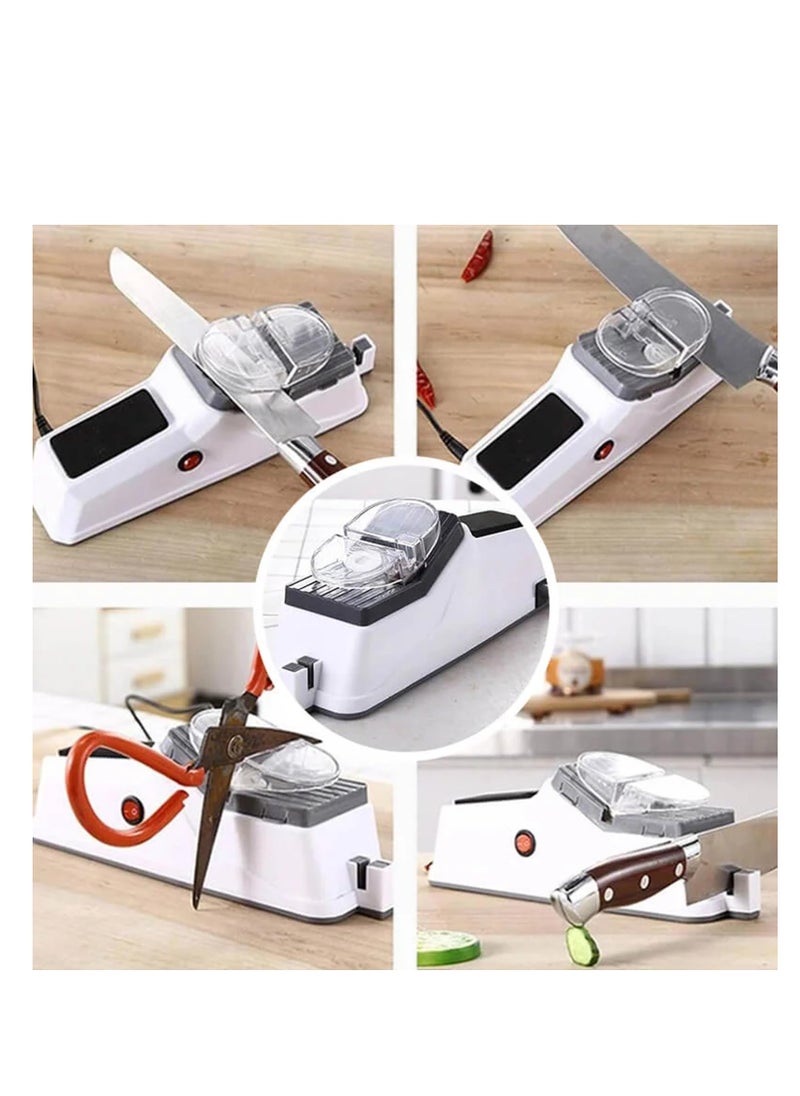SYOSI Electric Knife Sharpener, Professional Electric Knife Sharpener Tool for Home, 5 Seconds for Quick Sharpening & Polishing with Protective Cover, ABS Plastic Construction (USB Interface Style)  - Image 3
