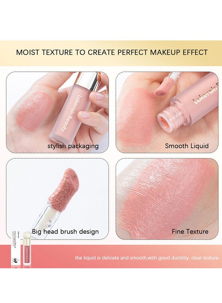 Velvet Liquid Blush Soft Cream Blush Makeup Liquid Blush for Cheeks Natural Looking Long Lasting Smudge Proof Velvet Mousse Dewy Finish Easy to Blend Blusher (#5)