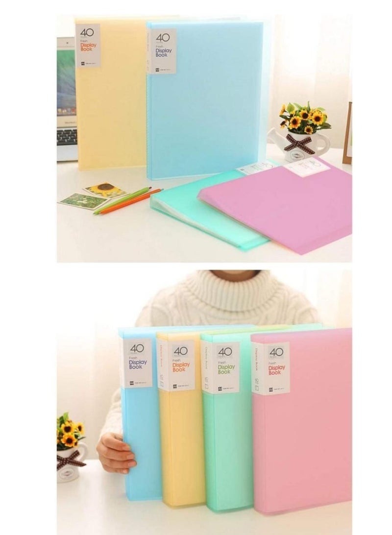 5Pcs A4 PP Display Book, 40 Transparent Pockets Presentation Book Translucent Cover for Brochures Reports Certificates - Image 2