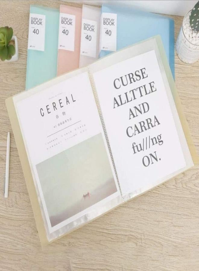 5Pcs A4 PP Display Book, 40 Transparent Pockets Presentation Book Translucent Cover for Brochures Reports Certificates - Image 3