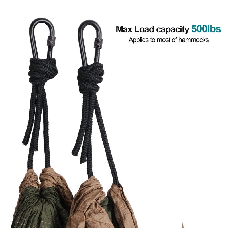BEWISHOME 4 Pack Carabiner Solid Metal D Clips Black Carabiner with Heavy Duty 500LBS Screw Gate Multifunctional Hammock Locking for Outdoor Traveling Backpacking Black HDK02H - Image 4