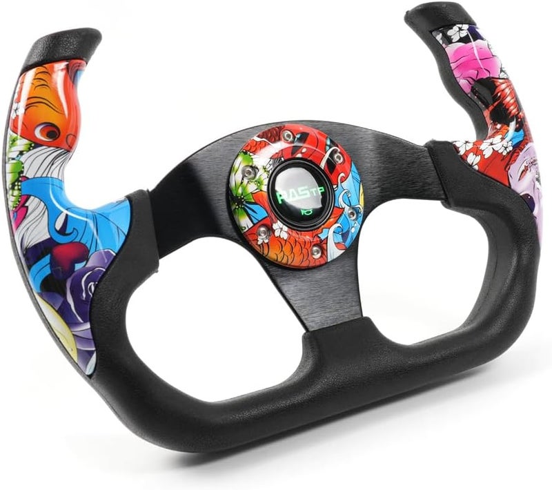 RASTP 12.8" Graffiti Pattern Racing Steering Wheel - Image 2