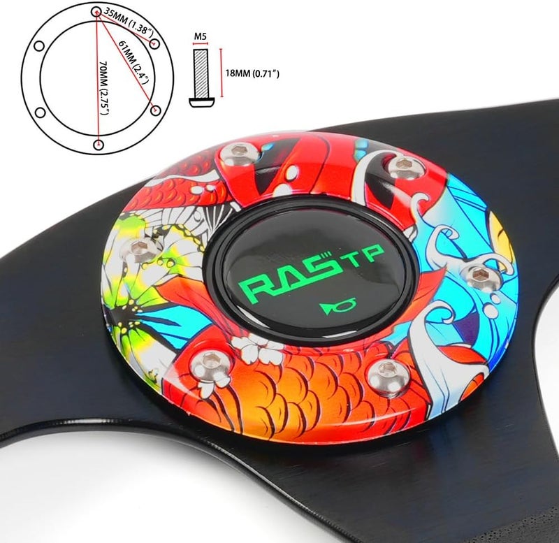 RASTP 12.8" Graffiti Pattern Racing Steering Wheel - Image 5