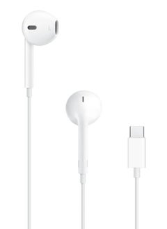 MMG Earpods with USB C Wired Earbuds with Microphone & Volume Control, In-ear Headphones for iPhone 15 Pro Max, iPad Pro/Air, Samsung (White)  - Image 1