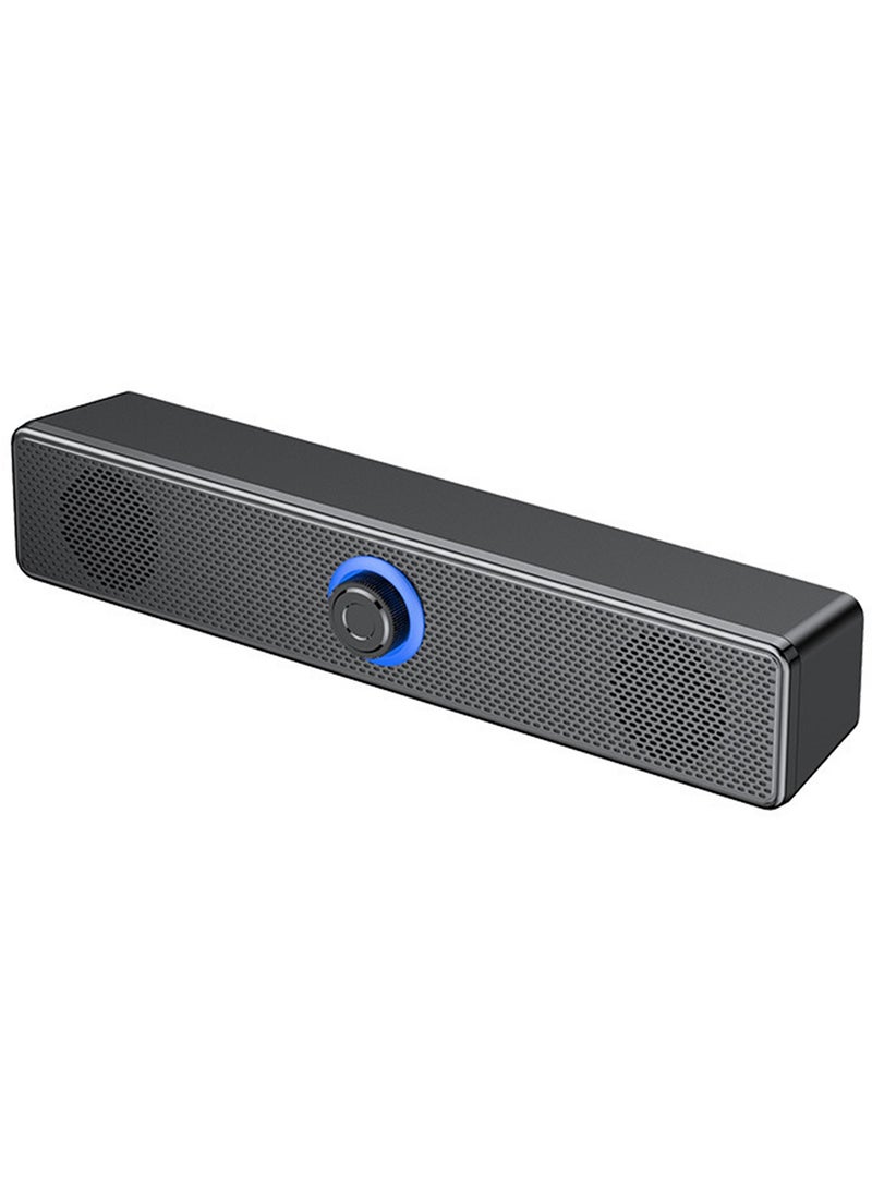 TokFaa Computer Speakers for Desktop,Wired USB Mini Sound Bar Speaker for PC Tablets Laptops, Speakers for Monitor(Black) - Image 1