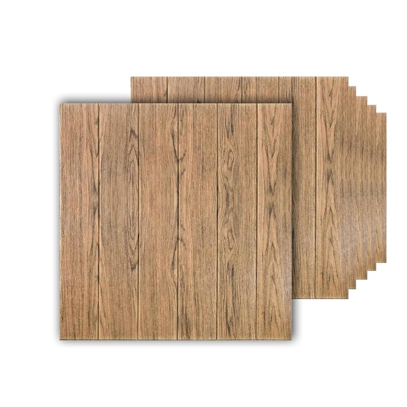 SMEF 3D Brick Wallpaper PE Foam self Adhesive Brick Design Wall Stickers/DIY Wallpaper for Home Hotel Living Room Bedroom Cafe Decor || Size 70 * 70 cm (Dark-Wood, 5) - Image 1