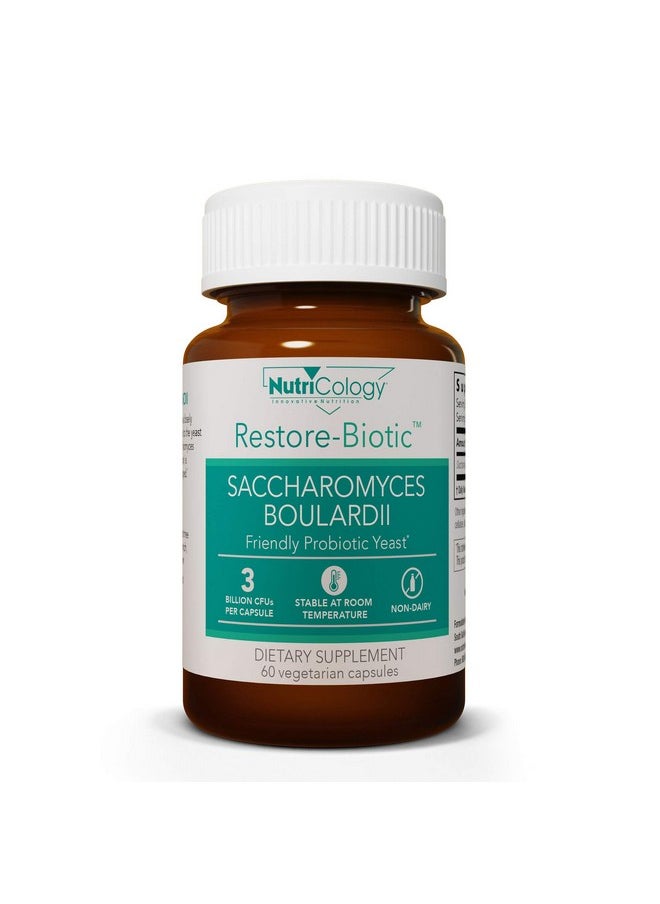 Nutricology - Restore Biotic Saccharomyces Boulardii Gi Health Probiotic 60 Vegetarian Capsules - Image 1
