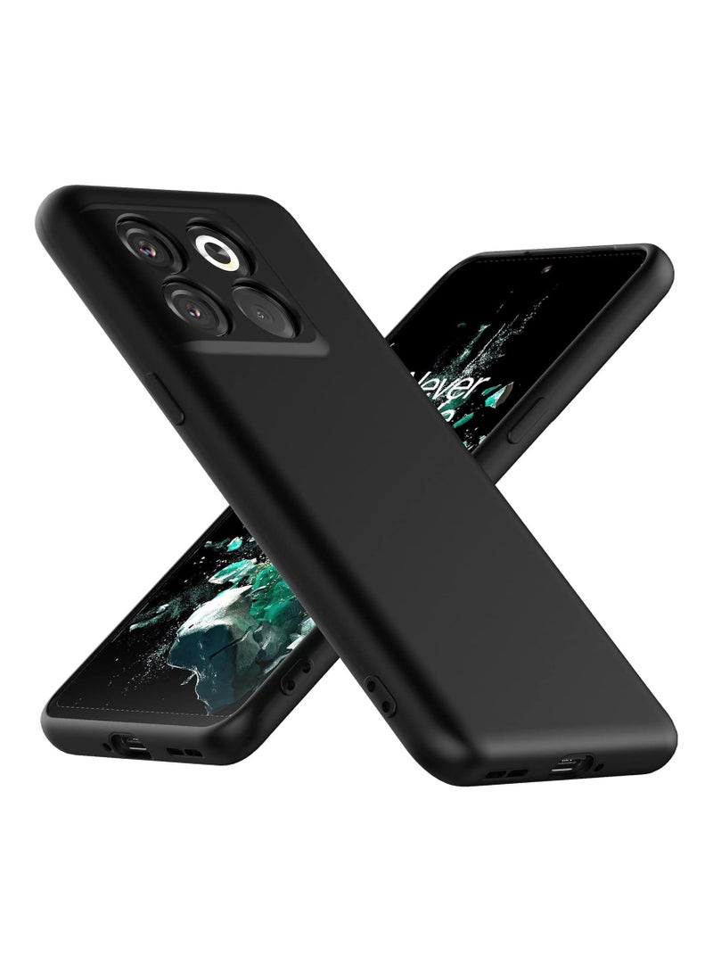 Protective Cover For OnePlus 10T , Slim Fit Soft Back TPU Case Flexible Silicone Cover Compatible For OnePlus 10T - Black