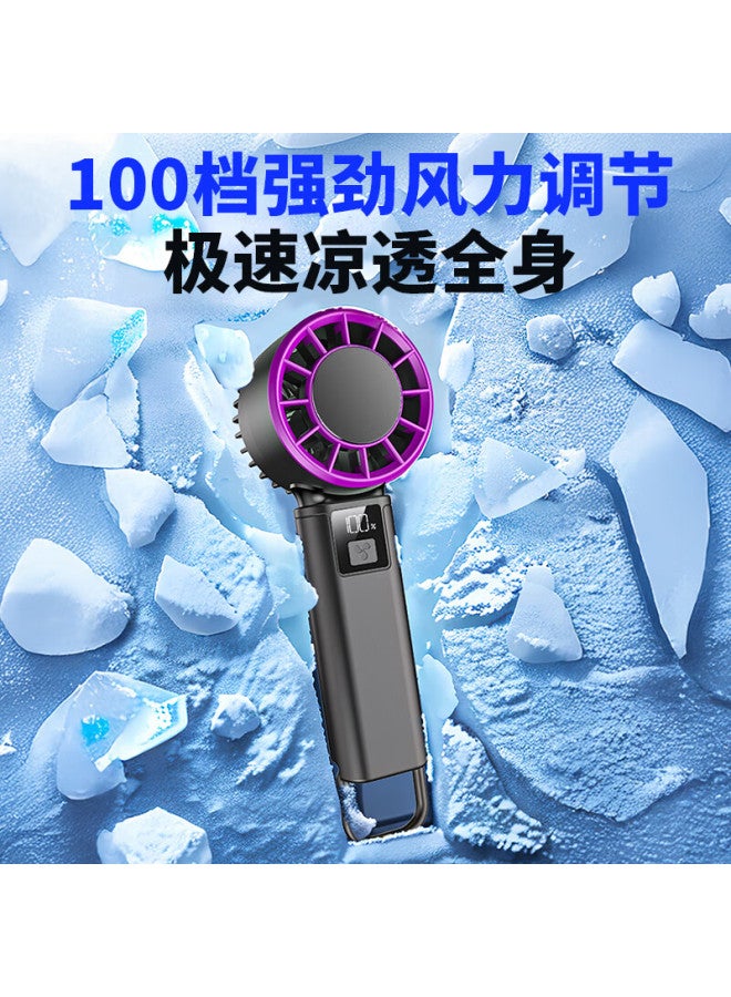 Kovol 100-Speed Super High-Speed Handheld Small Fan Large Wind Power Portable Mini Usb Charging Turbine Office Student Dormitory Desktop Small Fan Cooling Artifact - Image 2