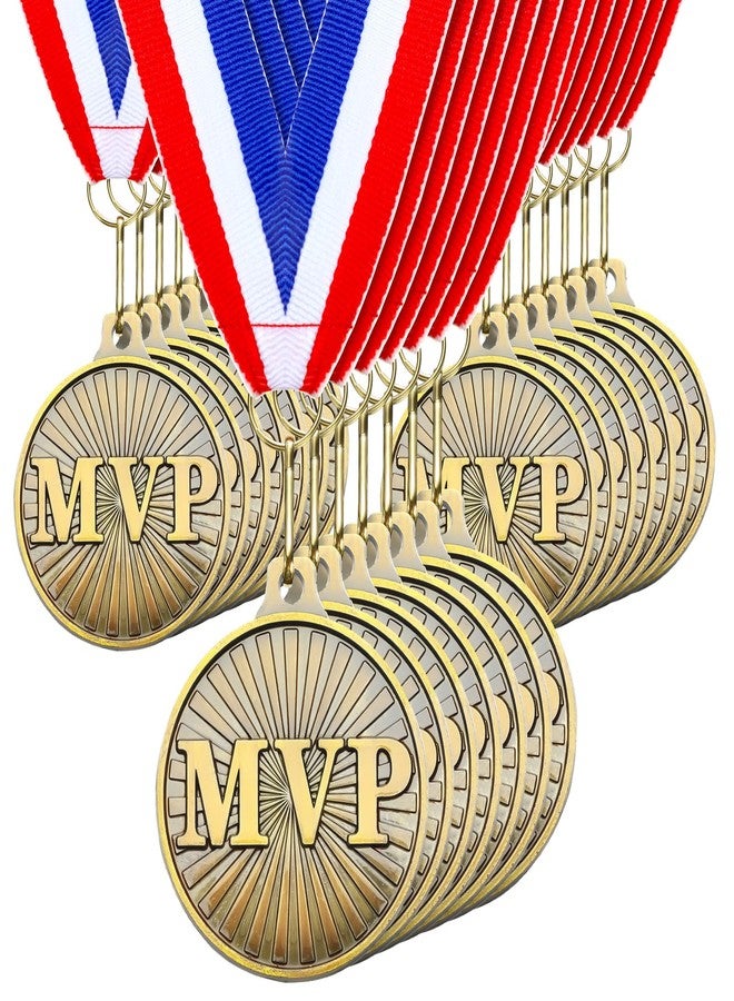 Loetere 30 Pcs 2'' Gold Award Medals Bulk MVP Champion Medals Most Valuable Player Trophy for Basketball Soccer Baseball Volleyball Football Sports Games Events Party Prizes Winner Gift(MVP) - Image 1