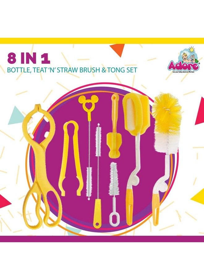 Adore Bottle Nipple And Straw Cleaning Kit Multi Color (Cleaning Brush Kit) (8 In 1)  - Image 4