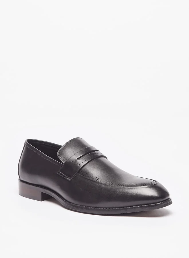 دوتشيني Men'S Solid Slip-On Leather Loafers