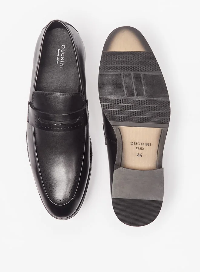 دوتشيني Men'S Solid Slip-On Leather Loafers