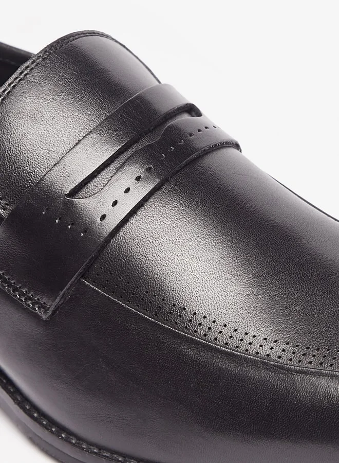 دوتشيني Men'S Solid Slip-On Leather Loafers