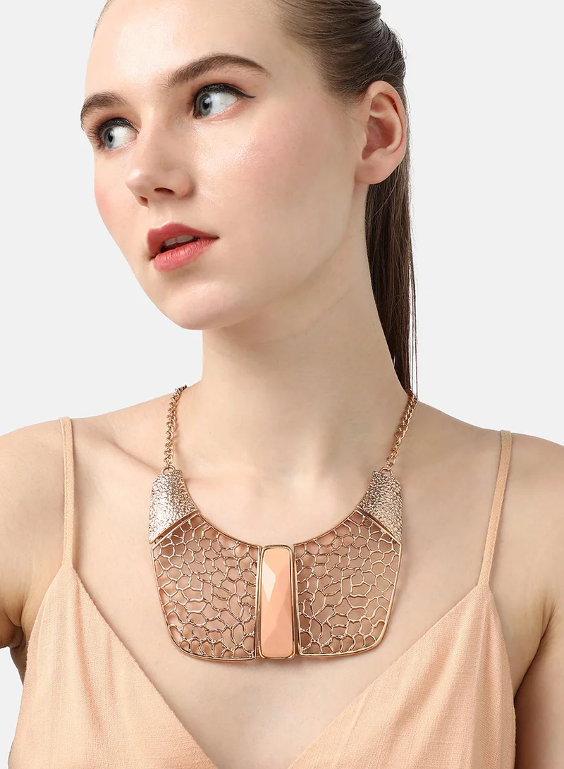 سوهي قلادة الحفلة من الحجر المصمم المطلية بالذهب