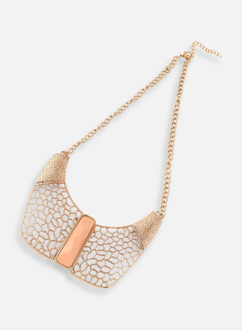 سوهي قلادة الحفلة من الحجر المصمم المطلية بالذهب