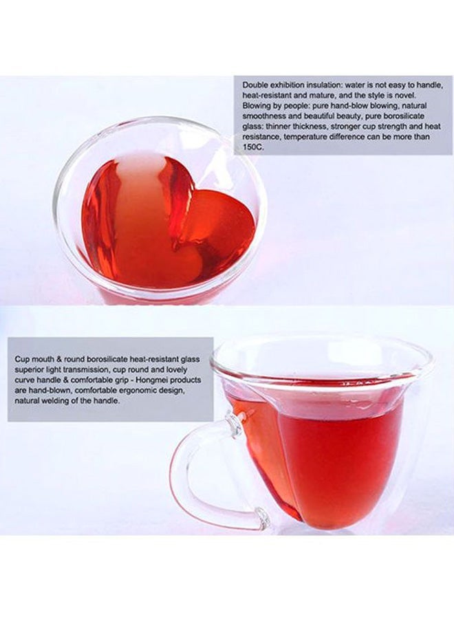 Beauenty Heart Love Shaped Tea Cup Transparent 8.3x7.8x4centimeter  - Image 3