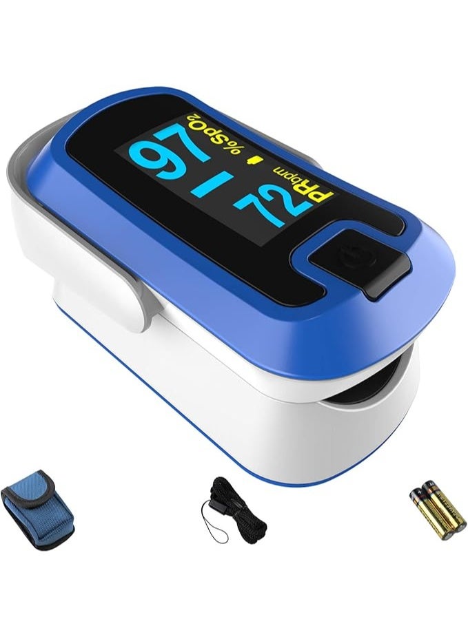 Finger Pulse Oximeter – 4-Data Pulse & Respiratory Rate Monitor, Sports & Aviation Use, Pink/Purple - Image 1