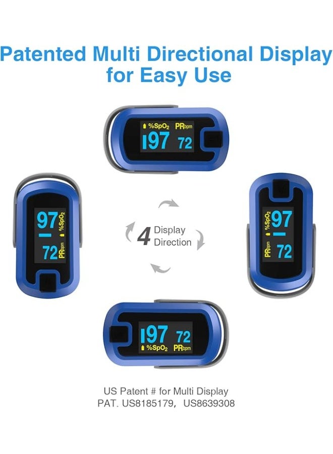 Finger Pulse Oximeter – 4-Data Pulse & Respiratory Rate Monitor, Sports & Aviation Use, Pink/Purple - Image 4