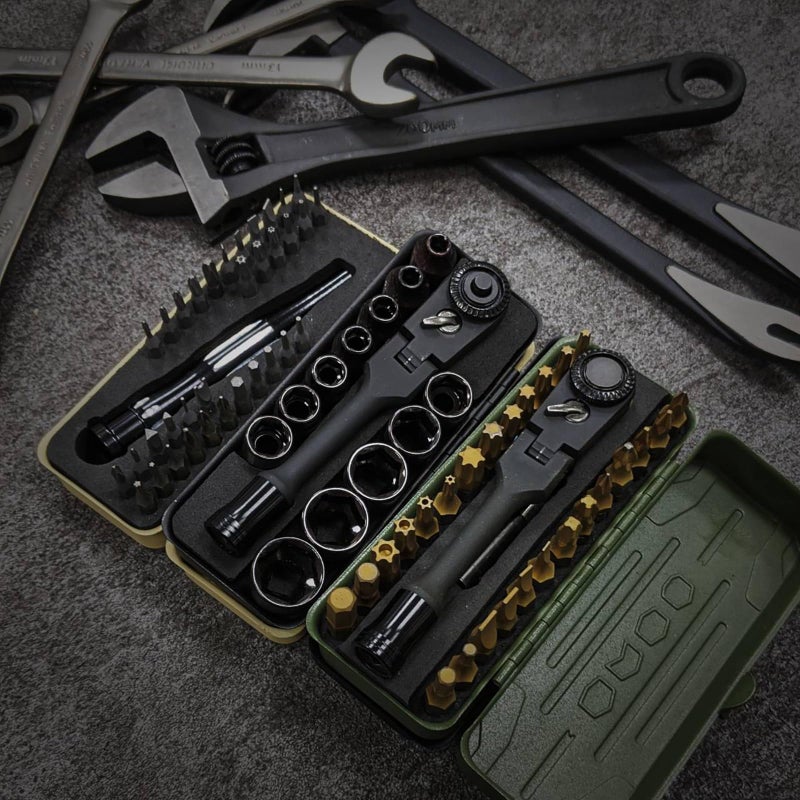 KESI Tool Torx Bit Set 77-Piece, Fully Armed Bits Ratchet Set with 1/4" Dr 29-piece Multi Function Bits Set, 13-Piece 1/4" Dr. Low Profile Socket Set and 35-piece Precision Bits Set - Image 2