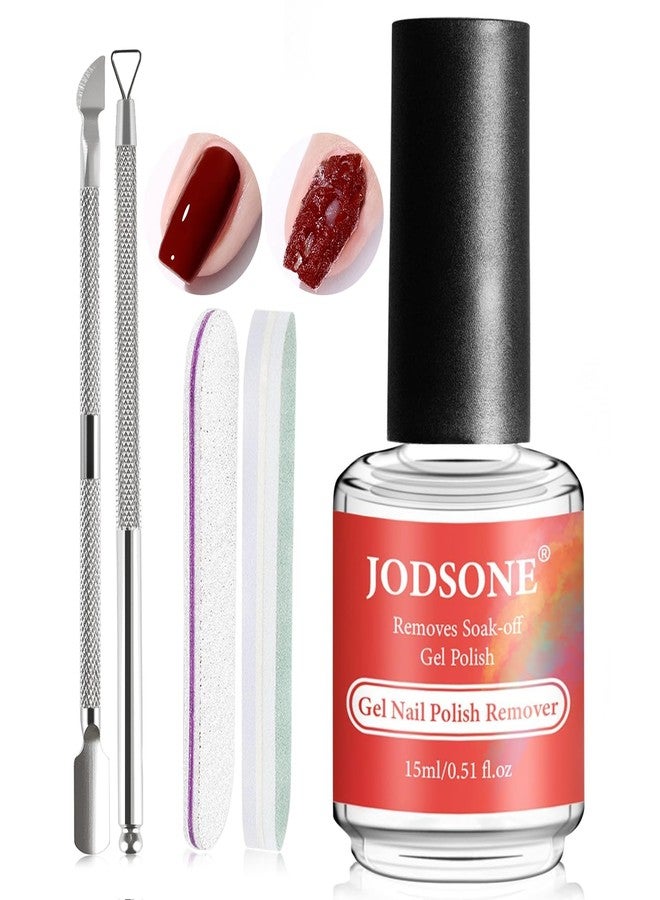 JODSONE جودسون جل مزيل الأظافر بدون حاجة لنقع أو لف لإزالة سريعة وسهلة في المنزل مع دافع الجلد ومبرد الأظافر - Image 1