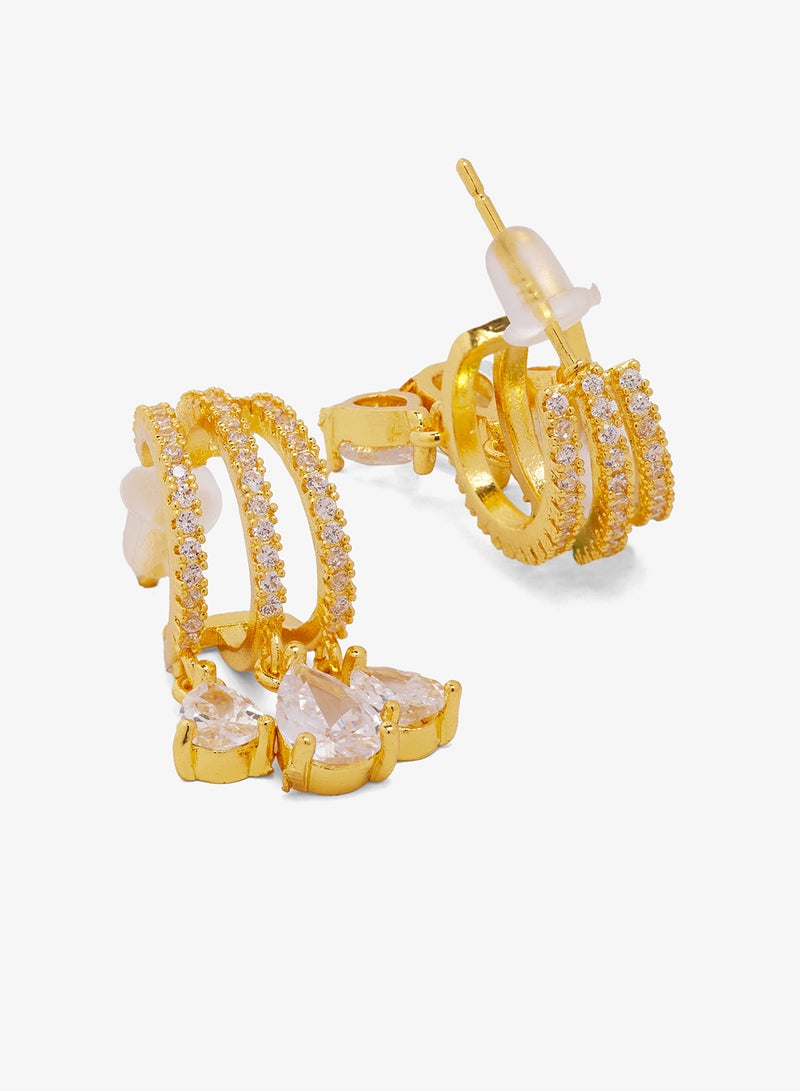 Ella Limited Edition Diamonte Rhinestone Embellished Cuff Earrings - Image 2