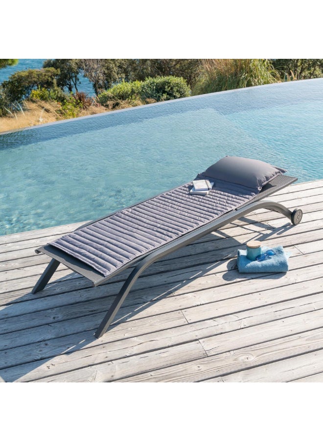 Hesperide Adiya Elegant Padded Roll-Up Lounger Cushion Slate Grey 1.2 x 60 x 180 cm 165197A - Image 5
