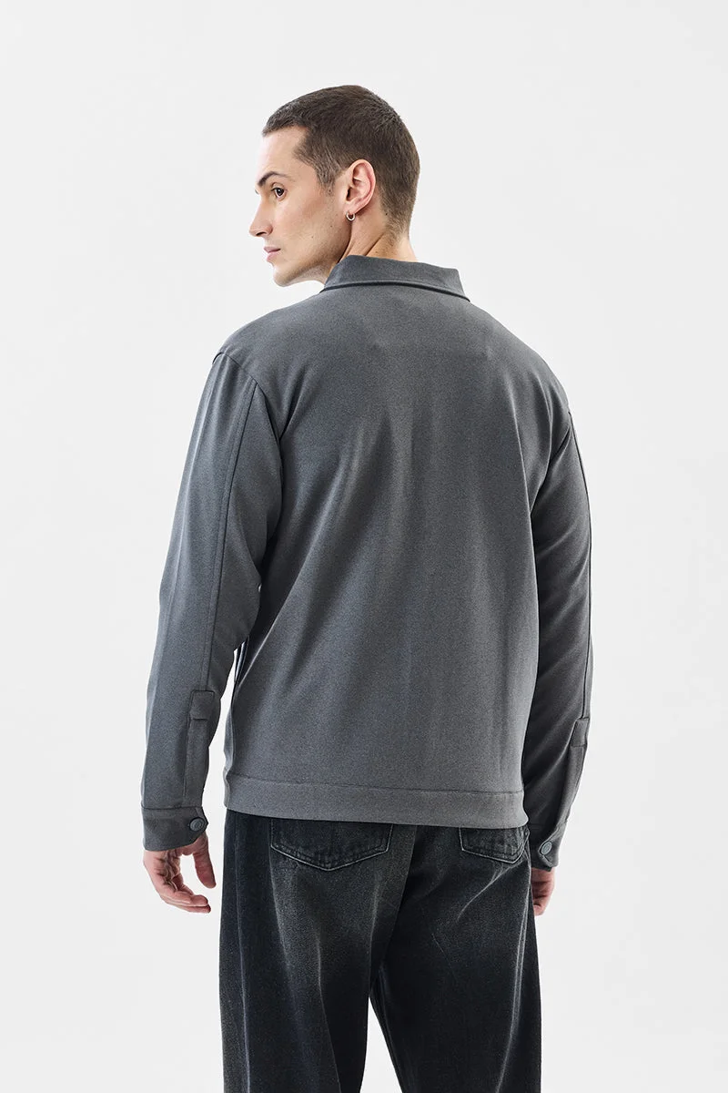 Snitch Grey Relaxed Fit Stretch Double Pocket Jacket for Men | Best Price UAE