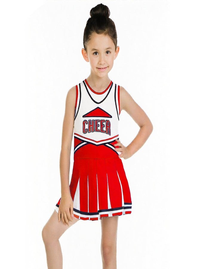 Danzcue Cheerleader Costume for Girls, Cheerleading Outfit for Halloween Party Birthday Gift, Red, X-Large - Image 3