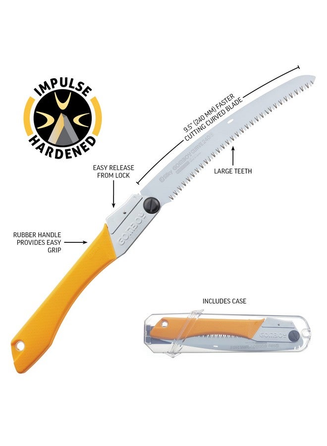 سيلكي منشار Silky GomBoy المنحني الاحترافي القابل للطي مقاس 240 مم، أسنان كبيرة (717-24) - Image 4