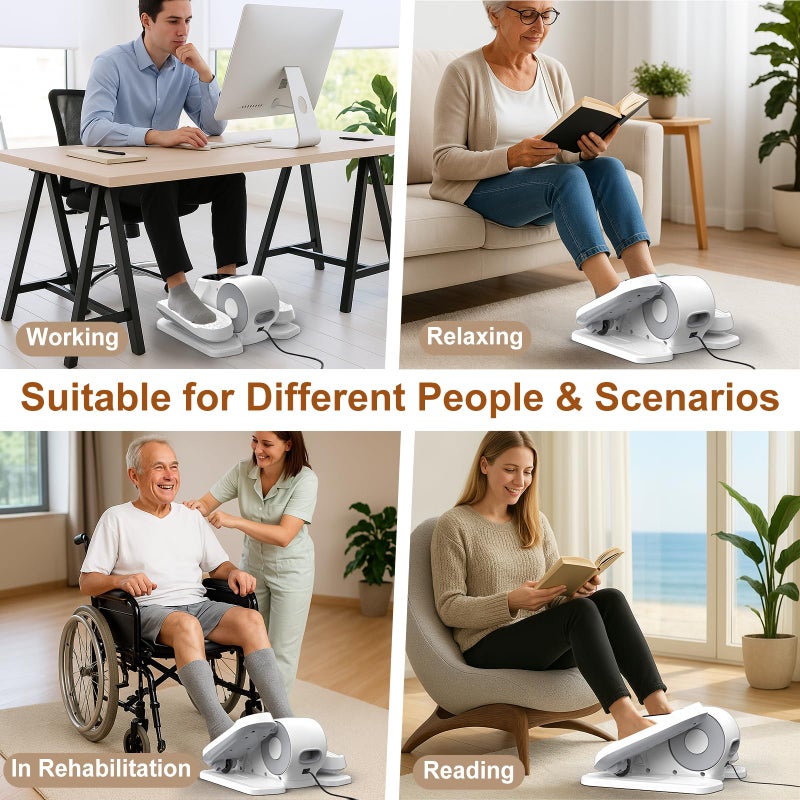 VIVURNÂ® 028 Under Desk Elliptical 12 Speed 5 Modes Motorized Leg Exerciser While Sitting for Seniors As Seen on TV Low Impact Electric Pedal Exerciser with Non-Slip Mat Quiet for Home and Office - Image 3