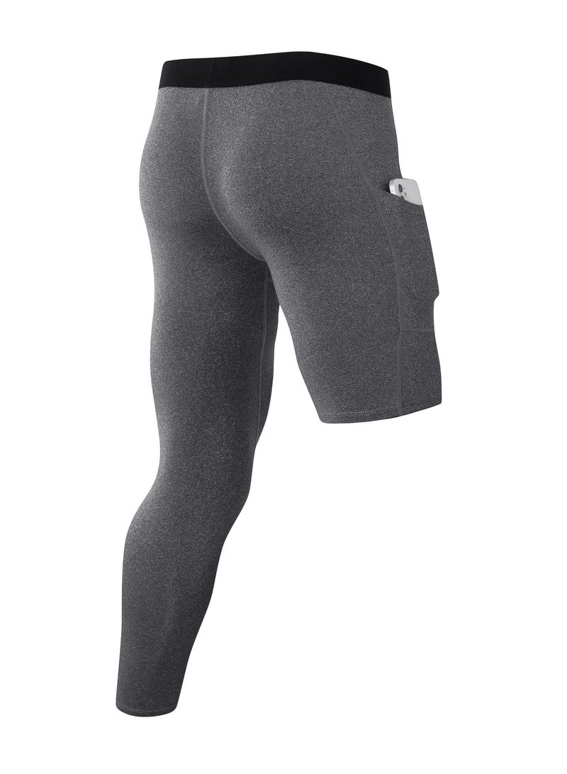 Men Quick Dry Breathable Elastic Trousers Grey - Image 2