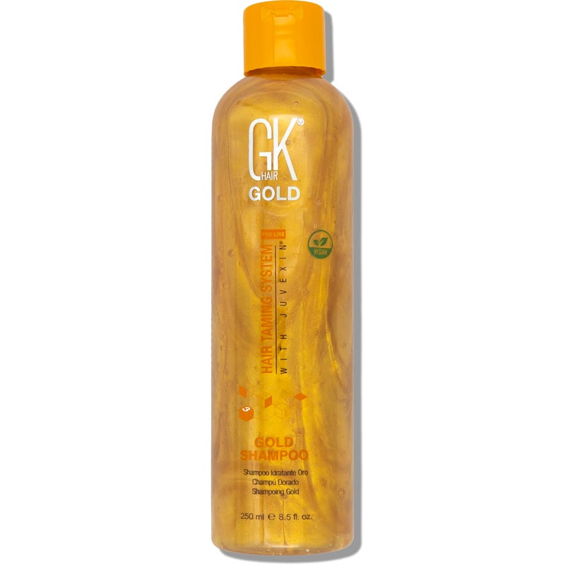 GK HAIR Global Keratin Gold Shampoo (8.5 Fl Oz/250ml) Hair Moisturizing Shine and Protection With Argan Oil, Shea Butter, Natural Oils All Hair Types - Image 1