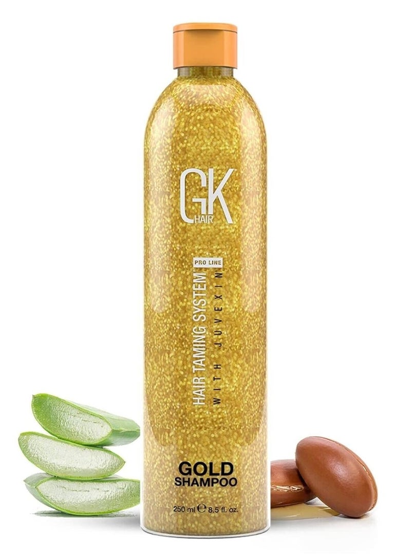 GK Hair GK HAIR Global Keratin Gold Shampoo (8.5 Fl Oz/250ml) Hair Moisturizing Shine and Protection With Argan Oil, Shea Butter, Natural Oils All Hair Types - Image 1