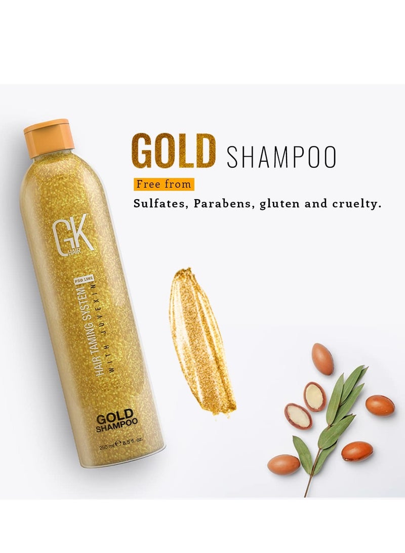 GK Hair GK HAIR Global Keratin Gold Shampoo (8.5 Fl Oz/250ml) Hair Moisturizing Shine and Protection With Argan Oil, Shea Butter, Natural Oils All Hair Types - Image 2