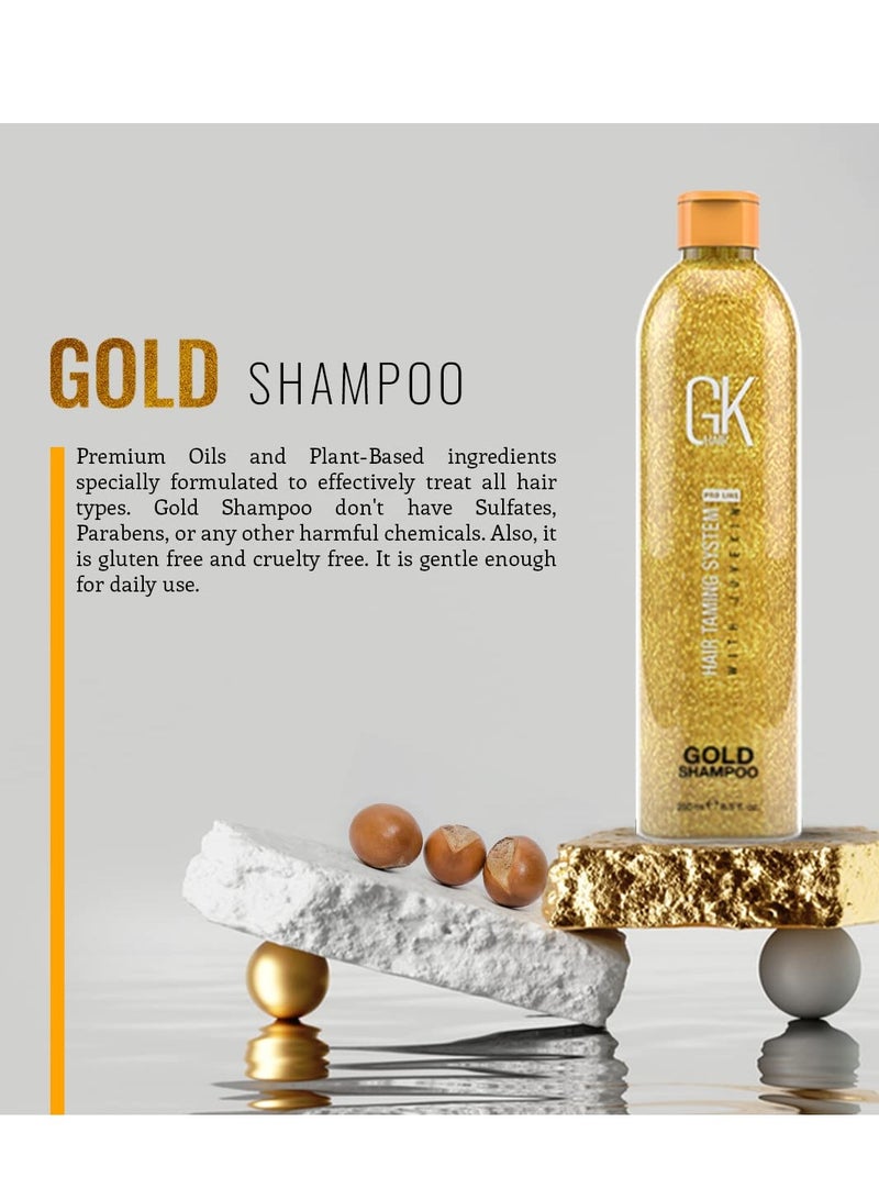 GK Hair GK HAIR Global Keratin Gold Shampoo (8.5 Fl Oz/250ml) Hair Moisturizing Shine and Protection With Argan Oil, Shea Butter, Natural Oils All Hair Types - Image 3