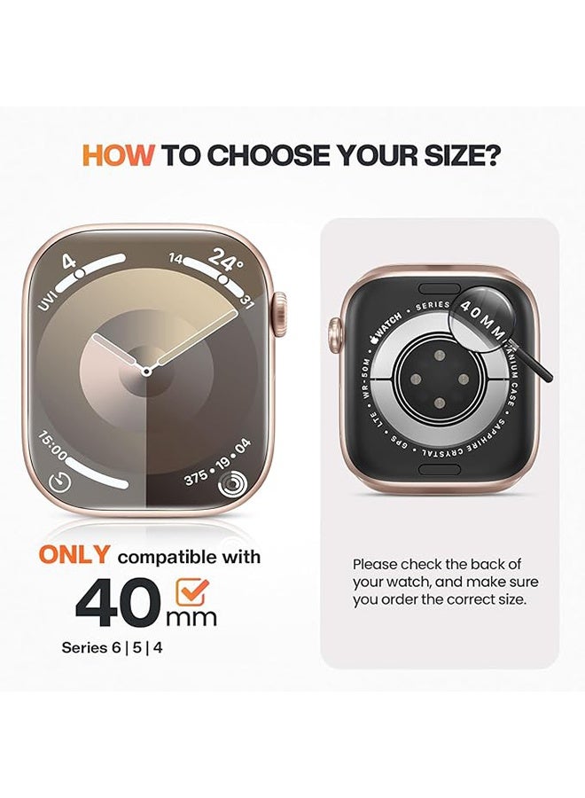 MXN Waterproof Case Cover Compatible for Apple Watch Screen Protector Series 6/5/4, SE 3/2/1 40mm, Hard Watch Bumper with Tempered Glass for iWatch Cover 40 mm - Image 2