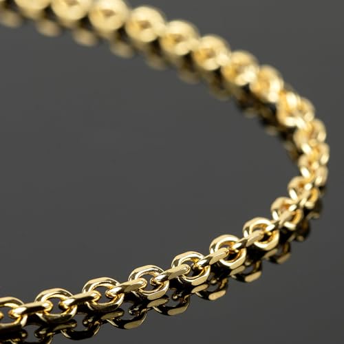 YOUBEIYEE 5 Meters 18K Gold Plated Jewelry Chains Bulk Diamond Cut Cable Chain Link Light Gold Chain Necklace DIY for Men and Women - Image 5