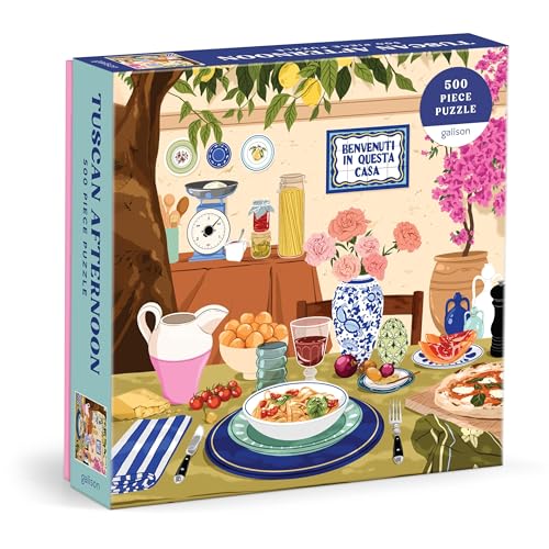 Galison Tuscan Afternoon – 500 Piece Jigsaw Puzzle Featuring Beautiful Artwork of A Tuscan Al Fresco Lunch - Image 3
