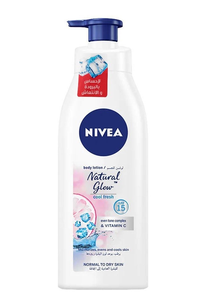 NIVEA NATURAL GLOW COOL FRESH BODY LOTION 2*400 ML   (pack of 2) - Image 2