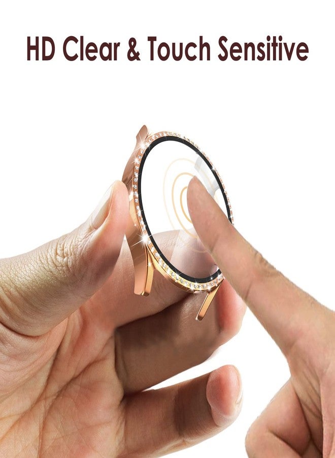 Simpeak 5-Pack Screen Protector Compatible with Samsung Galaxy Watch 4 (40mm) Smartwatch Only, Bling Hard PC Case Built-in Glass Screen Protector, Women Men Gold/Pink/Black/Silver/Clear - Image 5