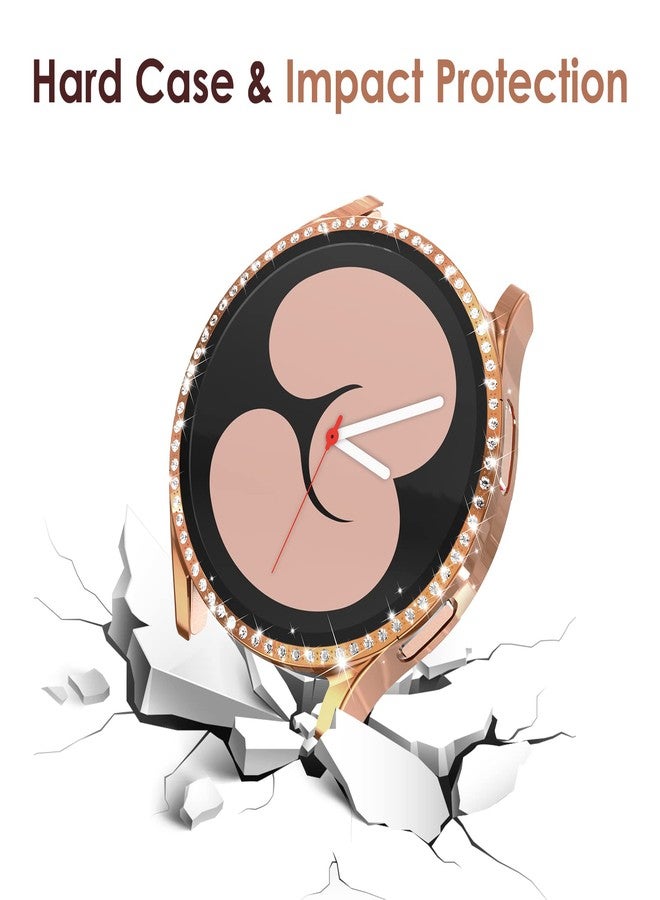 Simpeak 5-Pack Screen Protector Compatible with Samsung Galaxy Watch 4 (40mm) Smartwatch Only, Bling Hard PC Case Built-in Glass Screen Protector, Women Men Gold/Pink/Black/Silver/Clear - Image 4