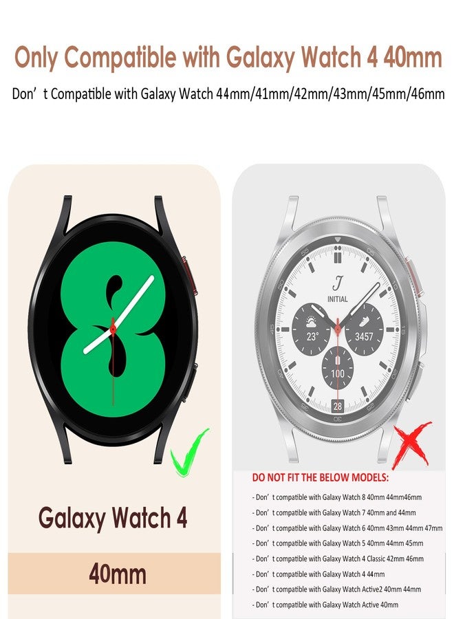 Simpeak 5-Pack Screen Protector Compatible with Samsung Galaxy Watch 4 (40mm) Smartwatch Only, Bling Hard PC Case Built-in Glass Screen Protector, Women Men Gold/Pink/Black/Silver/Clear - Image 3