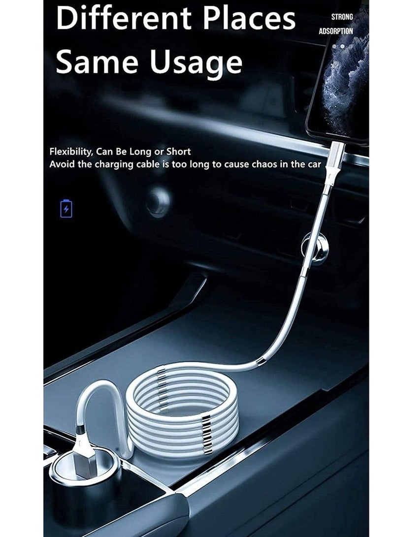 سيلي Magnetic USB C to USB C Fast Charging Cable (60W), USB 2.0 Type C Charging Data Transfer Cable with Soft Protective Silicone Tube for iPhone 15/15 Pro, Samsung, and all other USB C Devices - Image 5
