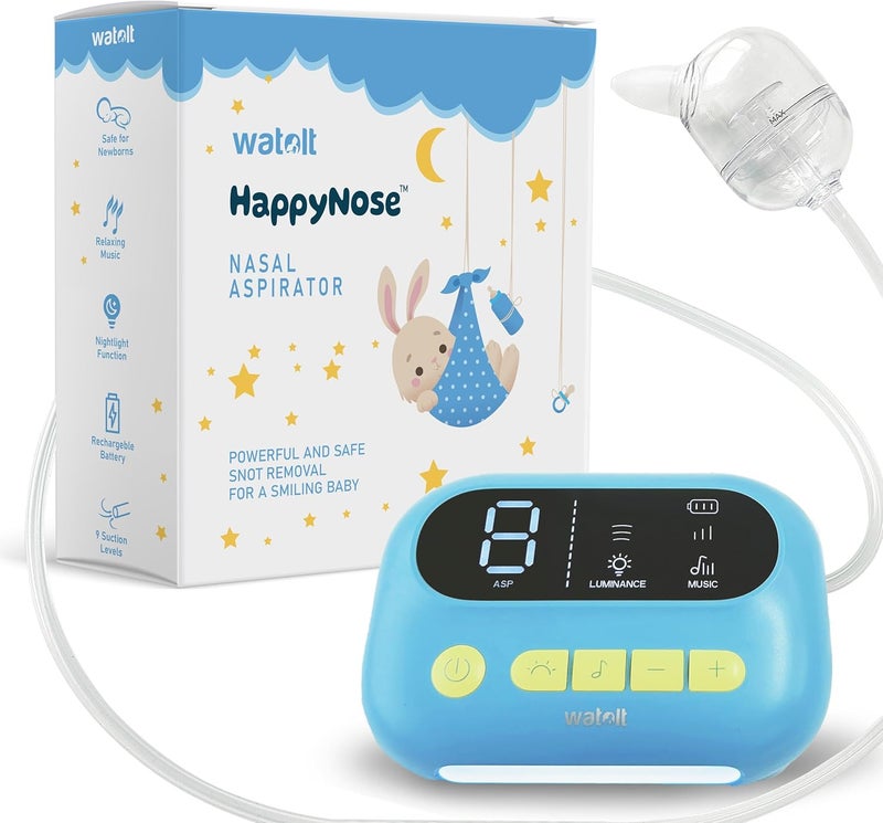Watolt مُصَفِّي الأنف HappyNose مع شفط أقوى 3 مرات للأطفال والرضع والكبار جهاز مَكْنَسَة المخاط القابلة لإعادة الشحن - Image 1