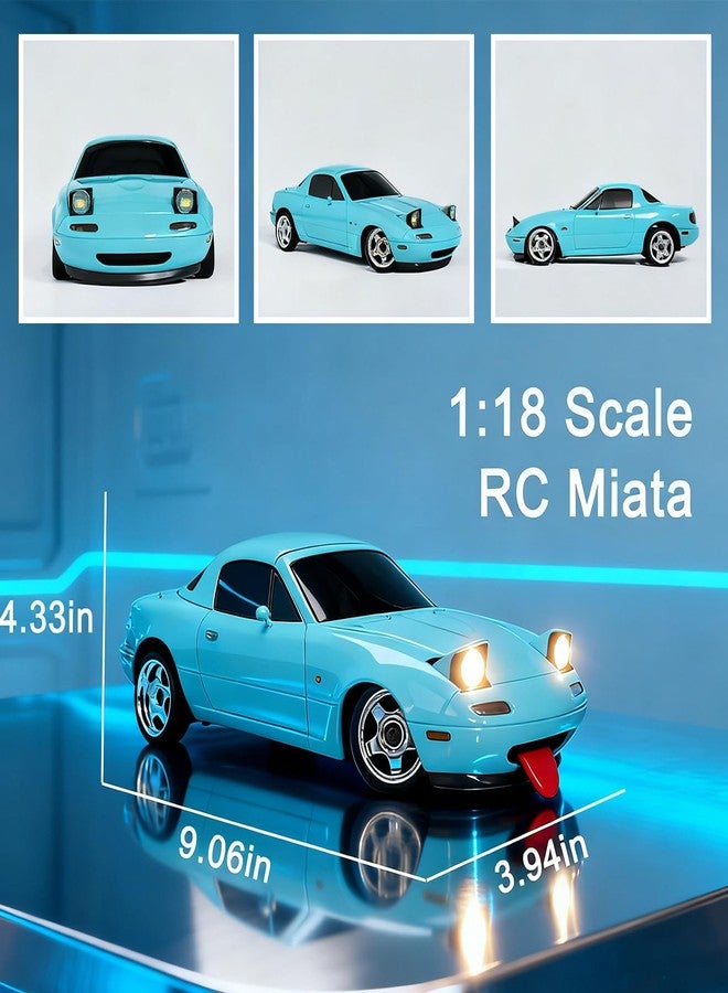 Skymaker 1/18 RC Drift Car with 3 Batteries Mazda MX-5 Miata 2.4GHz LDRC 1804 RWD Drifting Adults with ESP Gyro Pop-up Light (Blue) - Image 2