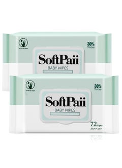 Softpaii 30% thicker Baby Wipes,72s x 6 Packs(432 wipes),Pure Water Baby Wipes for Baby,Multi Purpose Cleaning Baby Wet Wipes for Sensitive Skin  - Image 3