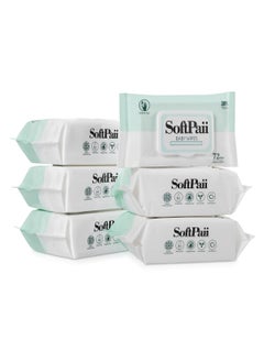 Softpaii 30% thicker Baby Wipes,72s x 6 Packs(432 wipes),Pure Water Baby Wipes for Baby,Multi Purpose Cleaning Baby Wet Wipes for Sensitive Skin  - Image 1