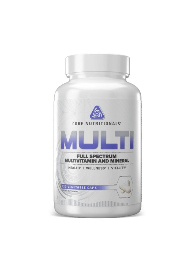 MULTI – مكمل متعدد الفيتامينات والمعادن كامل الطيف دعم يومي كامل بالفيتامينات + المعادن + مضادات الأكسدة – 120 كبسولة نباتية