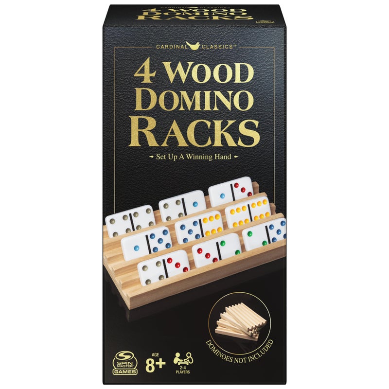 Spin Master Games Wooden Domino Racks Set of 4 Trays for Mexican Train Dominoes Dominoes Games Classic Game Kids Game Adults Kids Ages 8 - Image 3